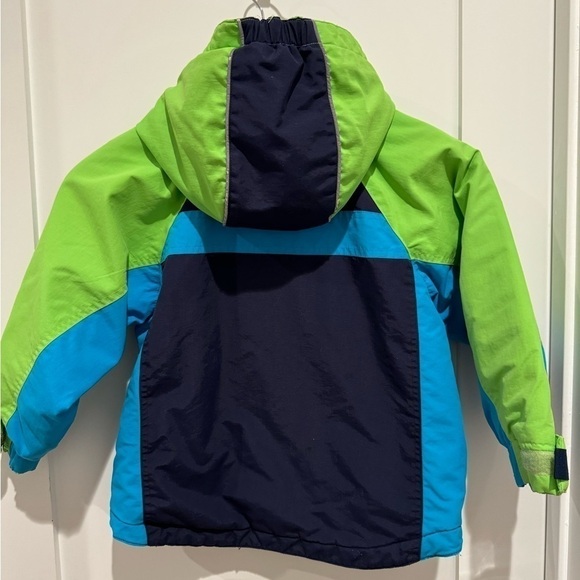 Hanna Anderson Fleeced Lined blue Multicolor 90s Style Hooded Jacket 110 J - Picture 7 of 10